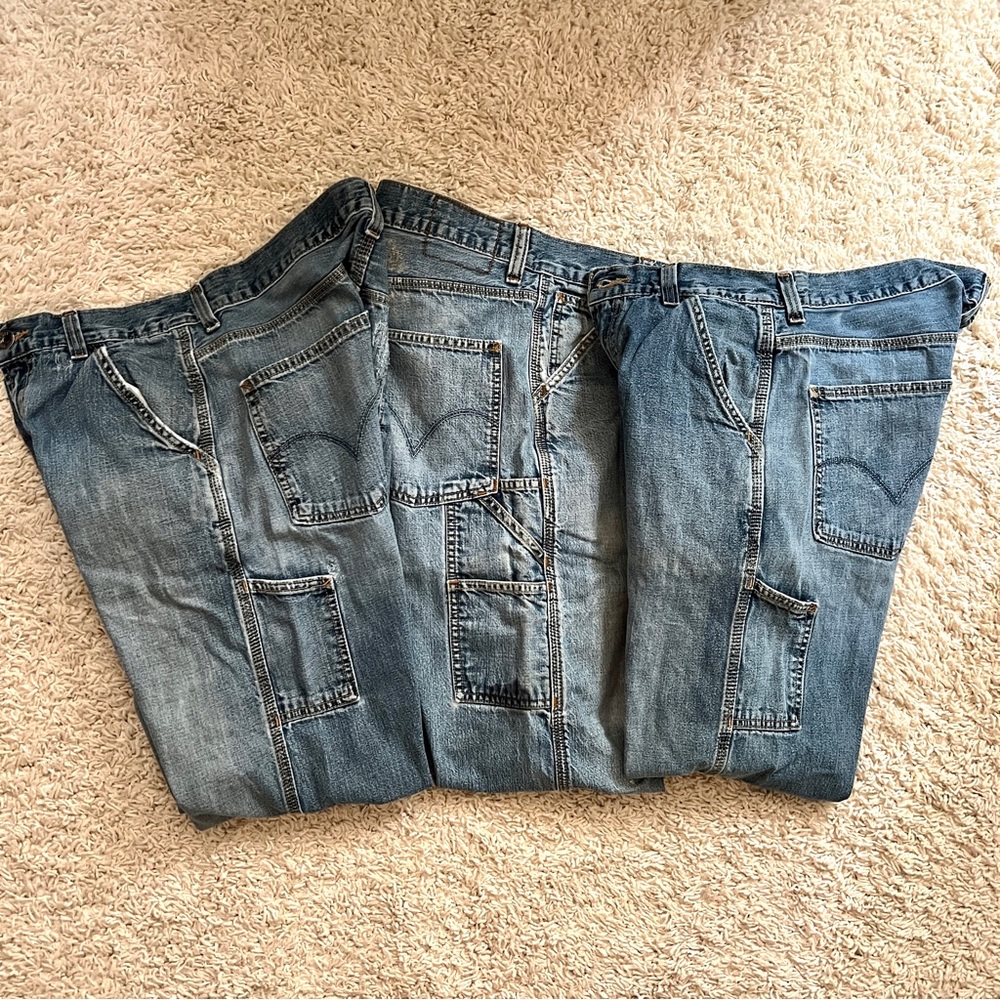 Vintage Levi’s Loose Straight Carpenter Jeans- 3Pair 32x30